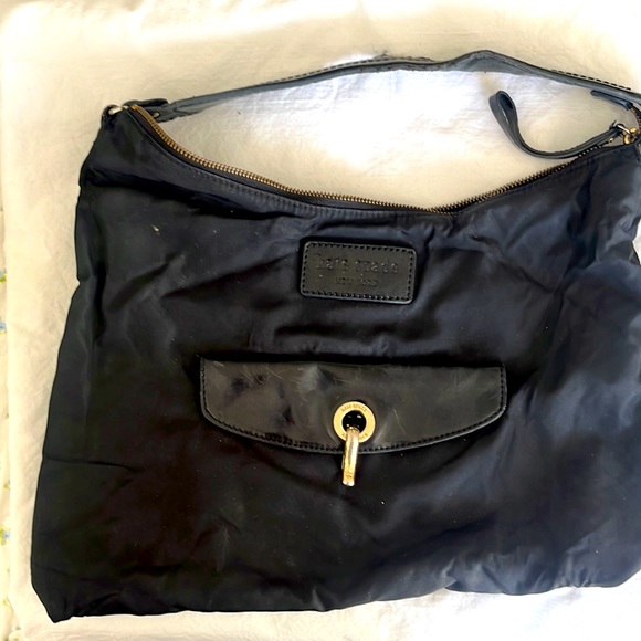 Kate Spade Black Canvas Bag with front closure pocket - Picture 1 of 16
